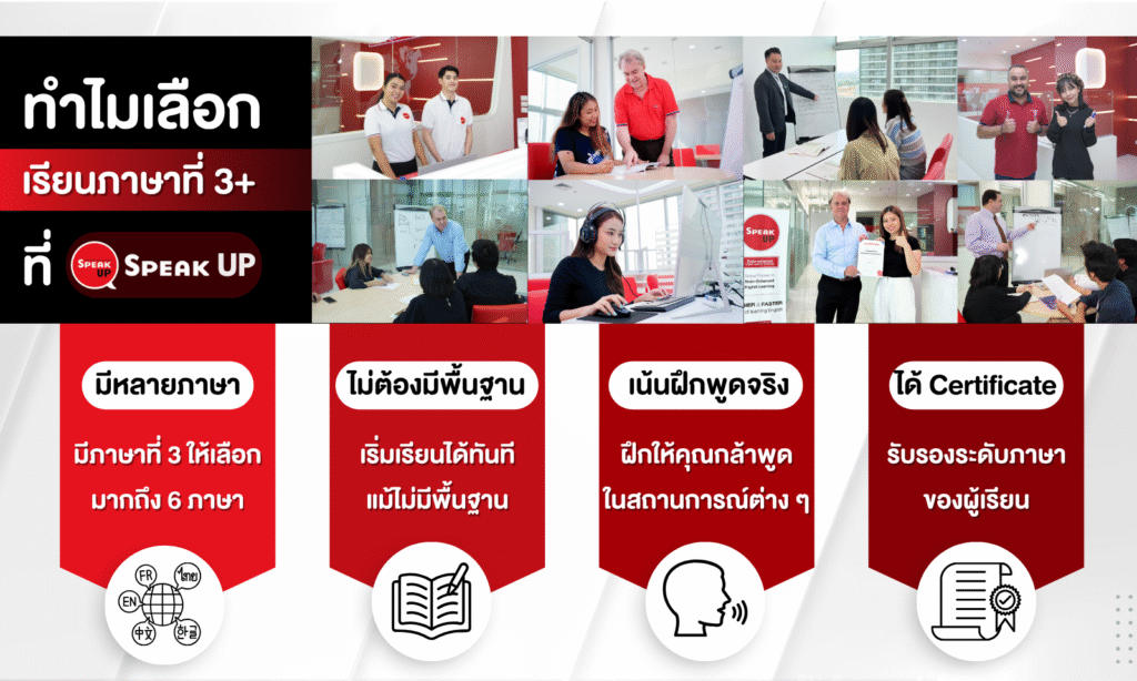 ทำไมเลือก เรียนภาษาที่ 3+ ที่ Speak up