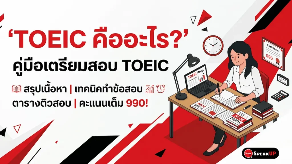 TOEIC คืออะไร? คู่มือครบจบ — โครงสร้างข้อสอบ คะแนนที่บริษัทต้องการ วิธีเตรียมตัว และเทคนิคทำคะแนนสูงสำหรับคนทำงาน 