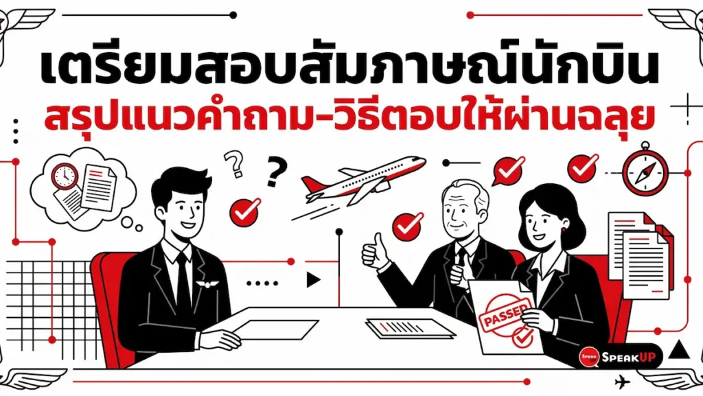 เจาะลึกแนวคำถามสัมภาษณ์นักบิน และวิธีเตรียมตัวสอบนักบิน แบบ Step-by-Step พร้อมคอร์สเรียนภาษาอังกฤษตัวต่อตัวที่ออกแบบเนื้อหาเพื่อคุณโดยเฉพาะ
